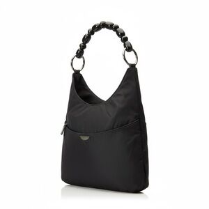 Christian Dior Black Nylon Beaded Handle Shoulder Bag – Timeless Luxe ✨